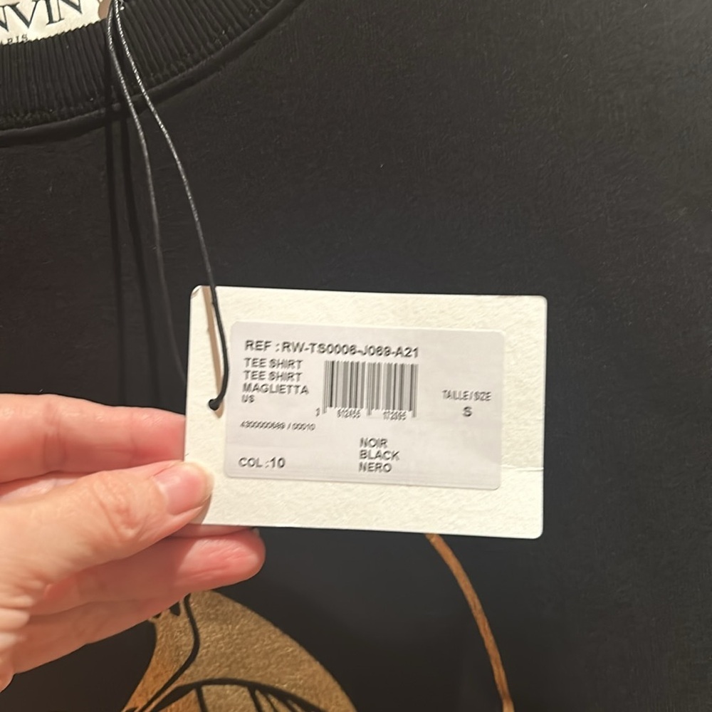πNWT AUTHENTIC LANVIN mother and child logo small black and gold - Picture 7 of 11